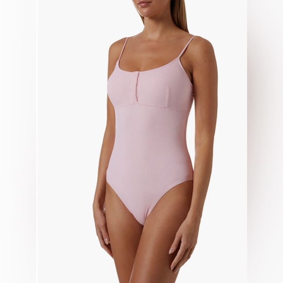 Melissa Odabash Calabasas Ribbed One-Piece Swimsuit in Blush Rib